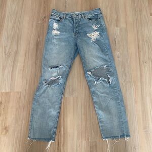 Free People Distressed Light Blue Jeans